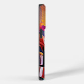 Abstrakte florale Kunst Orange Red Blue Blumen Case-Mate iPhone Hülle (Rückseite / Rechts)