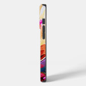 Abstrakte florale Kunst Orange Red Blue Blumen Case-Mate iPhone Hülle (Rückseite / Links)