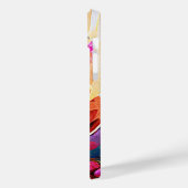 Abstrakte florale Kunst Orange Red Blue Blumen Case-Mate iPhone Hülle (Rückseite / Links)