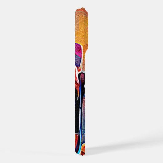 Abstrakte florale Kunst Orange Red Blue Blumen iPhone Hülle (Rechte Seite)