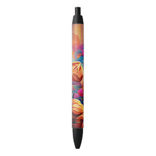 Abstrakte florale Kunst Orange Red Blue Blumen Kugelschreiber