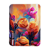 Abstrakte florale Kunst Orange Red Blue Blumen