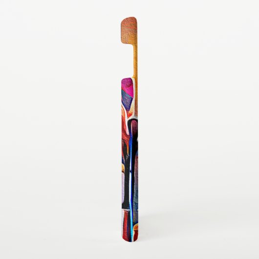 Abstrakte florale Kunst Orange Red Blue Blumen Samsung Galaxy Hülle (Rechte Seite)