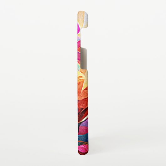 Abstrakte florale Kunst Orange Red Blue Blumen Samsung Galaxy Hülle (Linke Seite)