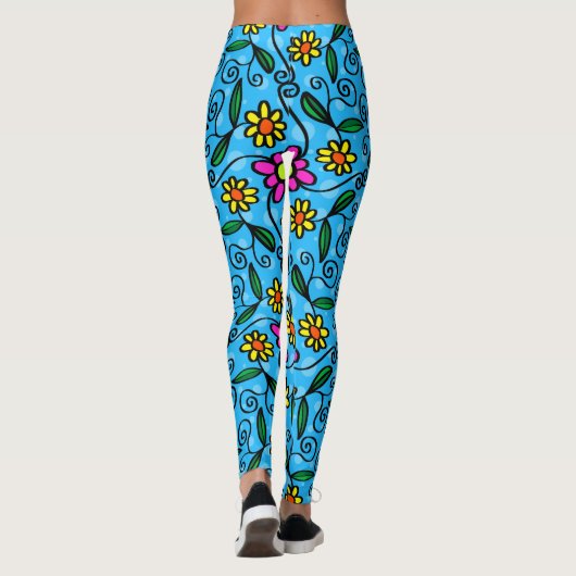 Abstrakte florale Leggings (Rückseite)