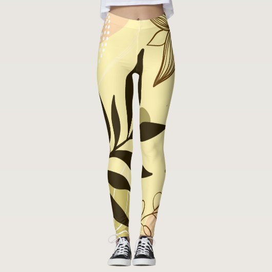 Abstrakte florale Leggings - Komfortabel und einzi (Vorderseite)