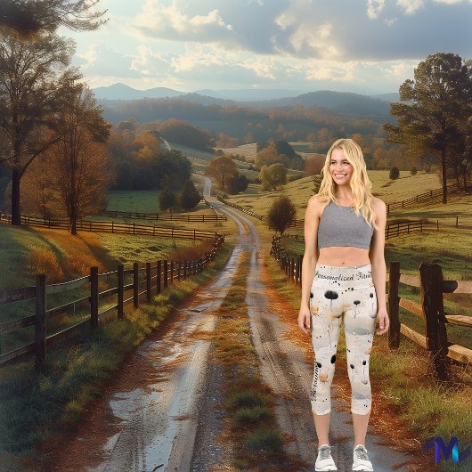 Abstrakte florale Leggings mit weichen Farbtönen