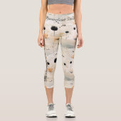 Abstrakte florale Leggings mit weichen Farbtönen (Vorderseite)