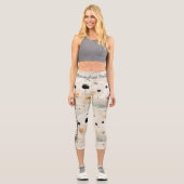 Abstrakte florale Leggings mit weichen Farbtönen (Vorderseite)