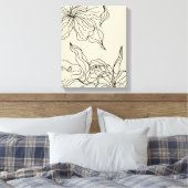 Abstrakte florale Linie Zeichnend Wall Art Leinwanddruck (Insitu (Schlafzimmer))