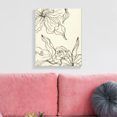 Abstrakte florale Linie Zeichnend Wall Art Leinwanddruck (Insitu (Wohnzimmer))