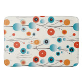 Abstrakte florale Moderne botanische Retro-Blume Badematte (Vorderseite)
