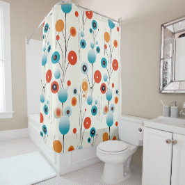 Abstrakte florale Moderne botanische Retro-Blume Duschvorhang
