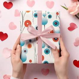 Abstrakte florale Moderne botanische Retro-Blume Geschenkpapier