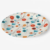 Abstrakte florale Moderne botanische Retro-Blume Pappteller (Schrägansicht)