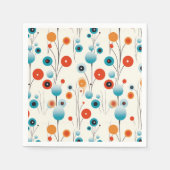 Abstrakte florale Moderne botanische Retro-Blume Serviette (Vorderseite)