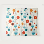 Abstrakte florale Moderne botanische Retro-Blume Wandteppich (Vorderseite (Horizontal))