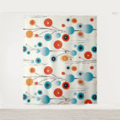 Abstrakte florale Moderne botanische Retro-Blume Wandteppich (Vorderseite)