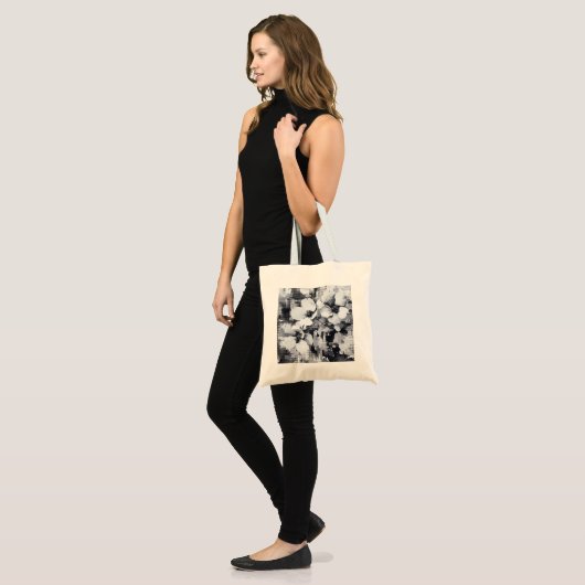 Abstrakte florale Monochrome Tasche (Vorderseite (Model))
