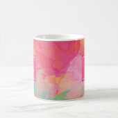 Abstrakte florale Monogramm, zunächst rosa Kaffeetasse (Mittel)