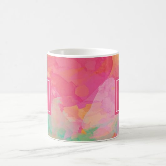 Abstrakte florale Monogramm, zunächst rosa Kaffeetasse (Mittel)