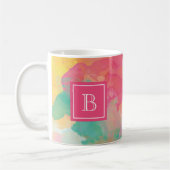 Abstrakte florale Monogramm, zunächst rosa Kaffeetasse (Links)