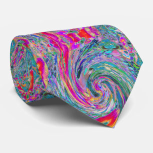 Abstrakte florale psychedelische Regenbogenwellen Krawatte