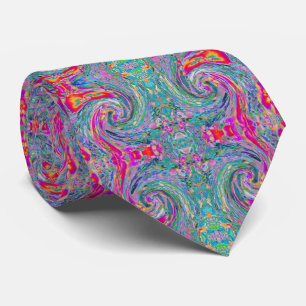 Abstrakte florale psychedelische Regenbogenwellen Krawatte