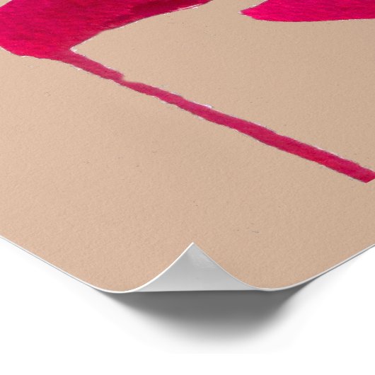 Abstrakte florale Rose Originale Kunst Poster (Ecke)