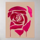 Abstrakte florale Rose Originale Kunst Poster (Vorne)