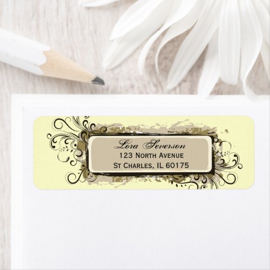 Abstrakte florale Rücksendeadresse (Insitu)