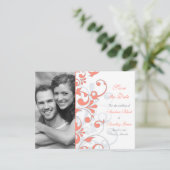 Abstrakte florale Save the Date-Karte Date (Stehend Vorderseite)