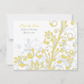 Abstrakte florale Save the Date-Karte Save The Date (Rückseite)