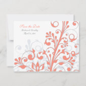 Abstrakte florale Save the Date-Karte Save The Date (Rückseite)