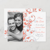 Abstrakte florale Save the Date-Karte Save The Date (Vorne/Hinten)