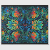 Abstrakte florale Swirl Tapestry kühl lebhaft farb Geschenkpapier (Flach)