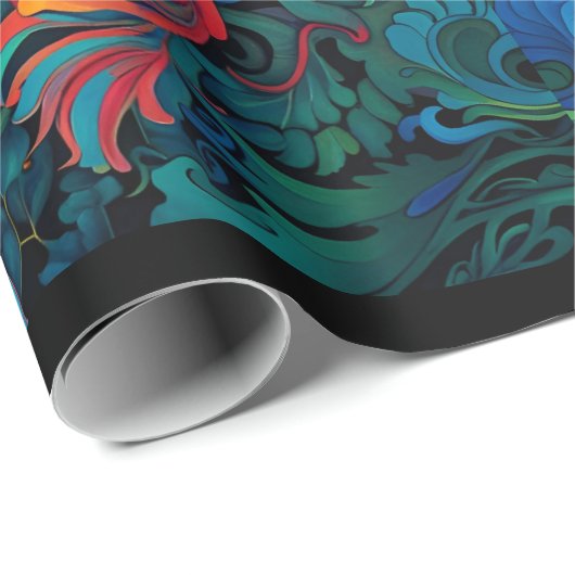 Abstrakte florale Swirl Tapestry kühl lebhaft farb Geschenkpapier (Rolleneckpunkt)