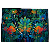 Abstrakte florale Swirl Tapestry kühl lebhaft farb Große Geschenktüte (Rückseite)