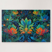 Abstrakte florale Swirl Tapestry kühl lebhaft farb Puzzle (Horizontal)