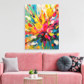 Abstrakte florale Symphonie für Kunst Leinwanddruck (Insitu (Wohnzimmer))
