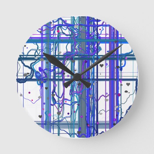 Abstrakte florale Wandmalereien Muster Wanduhr (Vorderseite)