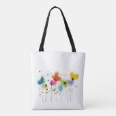Abstrakte florale Whimsikfarbene Wildblume Tasche (Rückseite)
