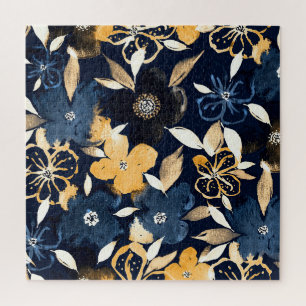 Abstrakte Florals: Farbwiederholtes Muster Puzzle