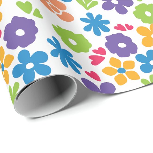 Abstrakte Florals Geschenkpapier (Rolleneckpunkt)