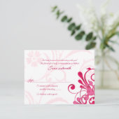 Abstrakte Florenreaktion in Rosa und Weiß RSVP Karte (Stehend Vorderseite)