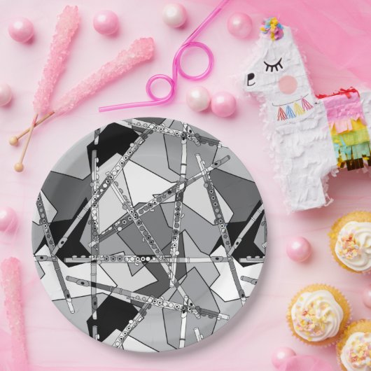 Abstrakte Flöten Pappteller (Party)