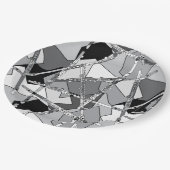 Abstrakte Flöten Pappteller (Schrägansicht)