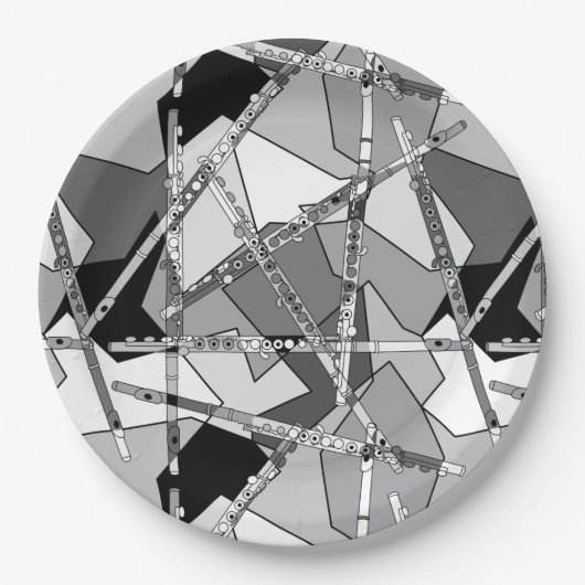 Abstrakte Flöten Pappteller (Vorderseite)