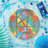 Abstrakte Flöten Pappteller (Party)