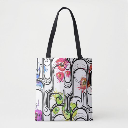 Abstrakte FlowerLines Taschen-Tasche Tasche (Vorderseite)